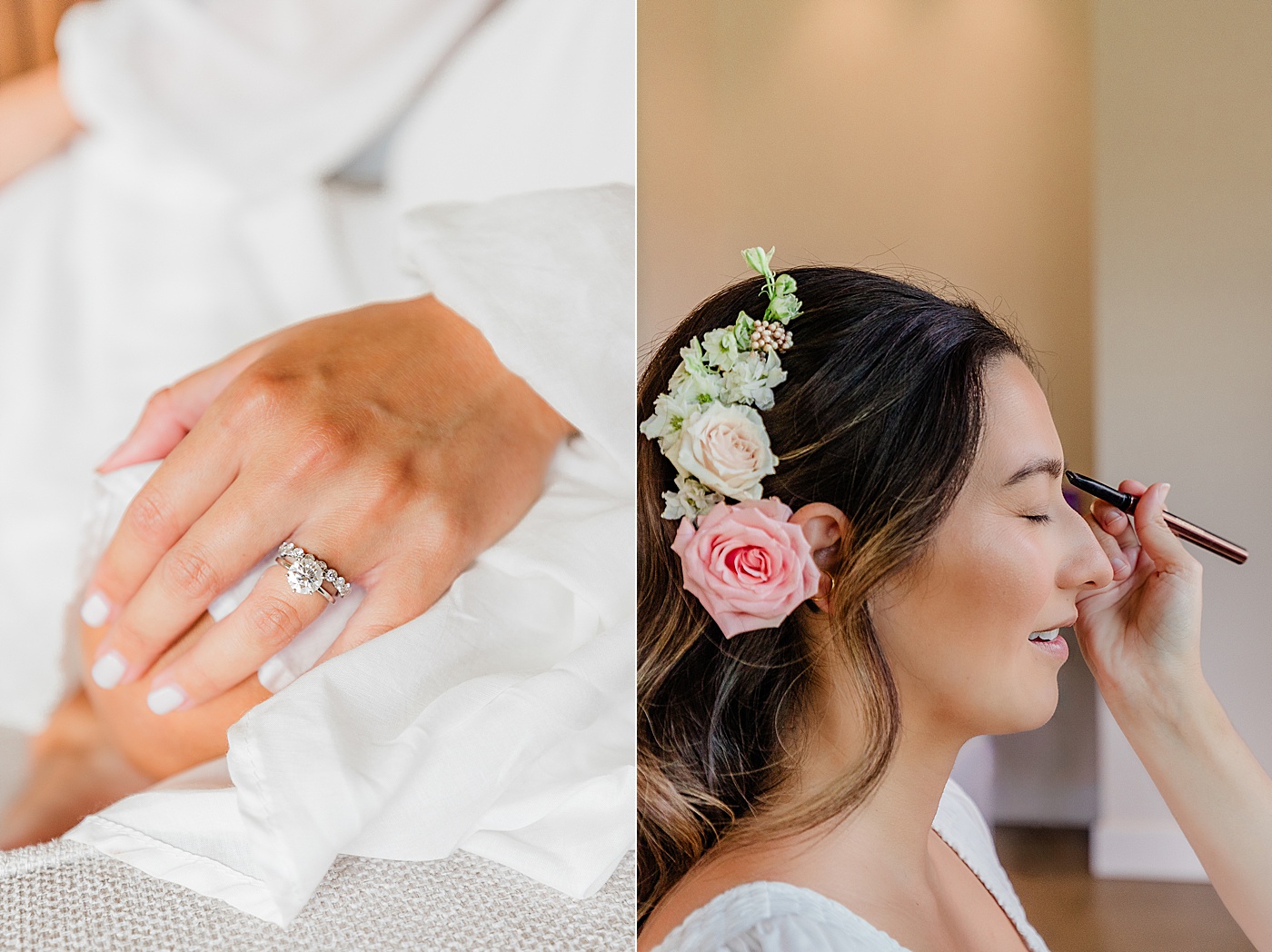 Bride getting ready at Waialua Valley Farms 