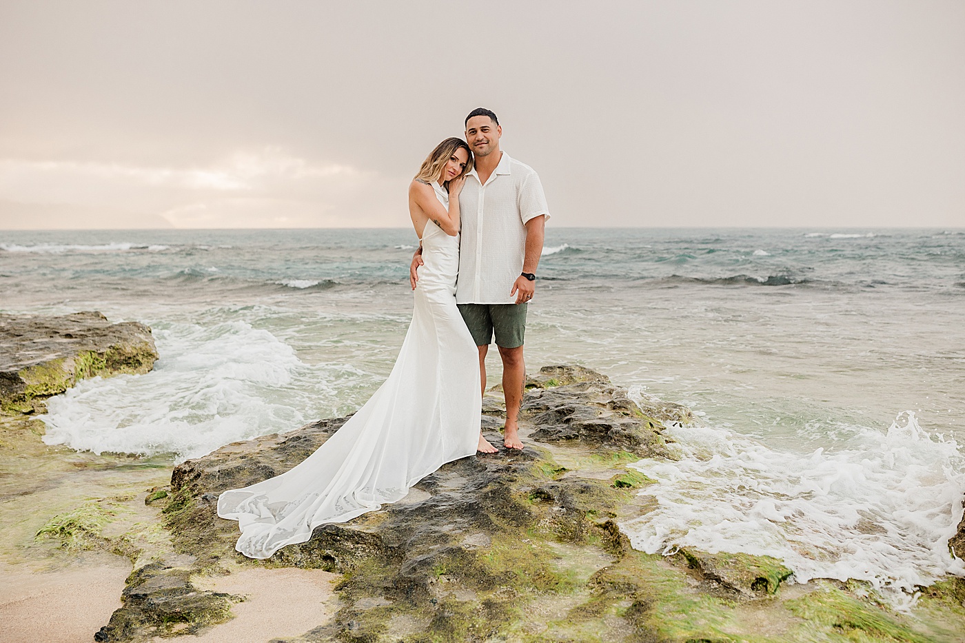 North Shore Oahu Elopement ceremony at the beach.