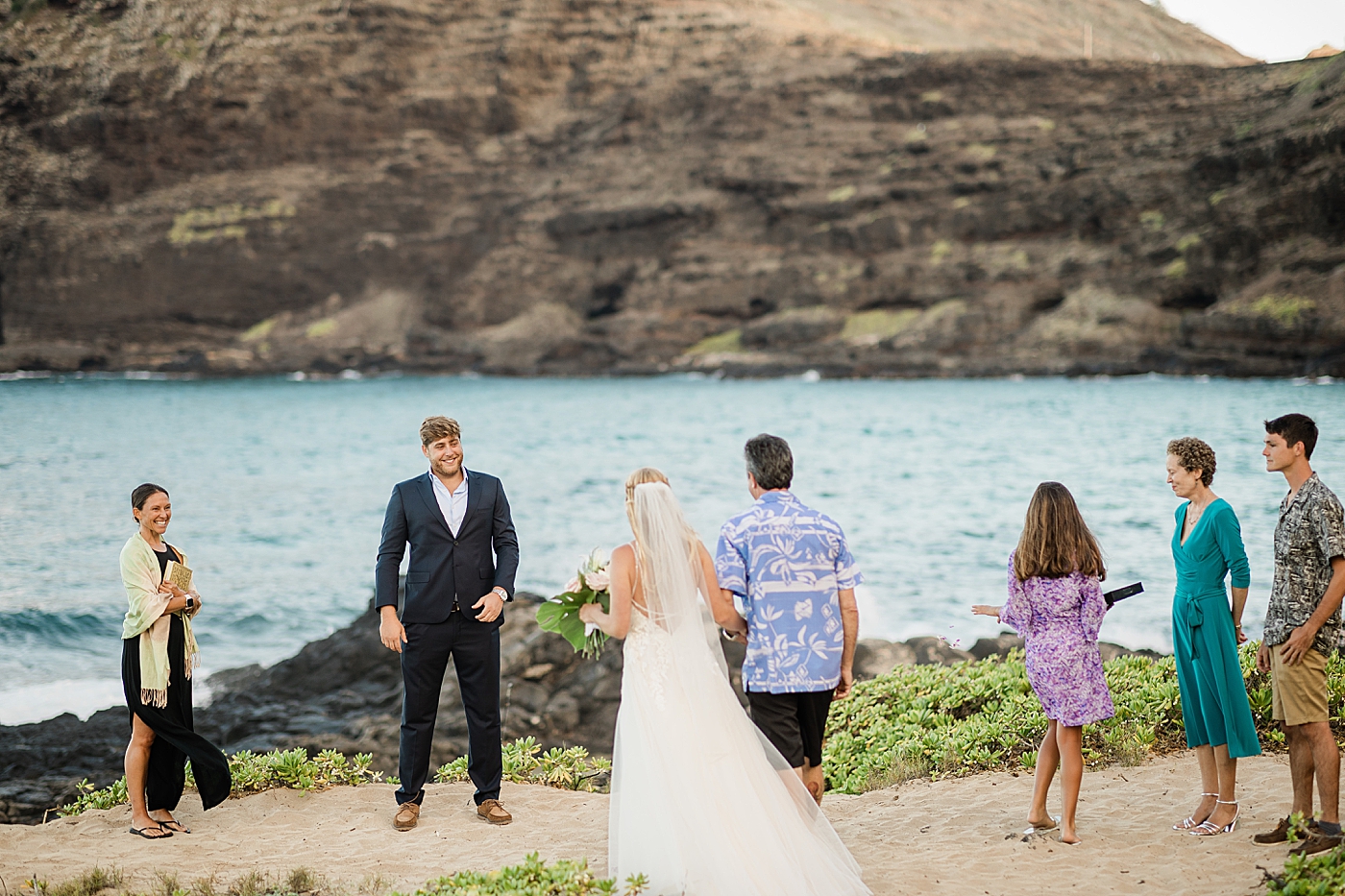 Secluded beach elopement near Honolulu